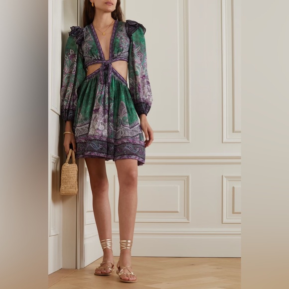 Zimmermann Paisley Cutout Anneke Mini Dress - Picture 3 of 11